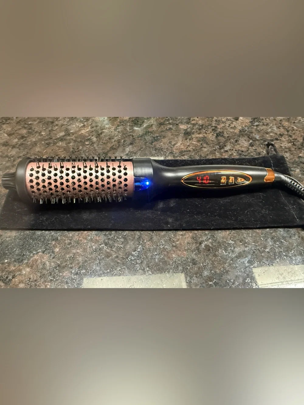Ceramic Heated Round Styling Brush in Black and Rose Gold - Unbranded